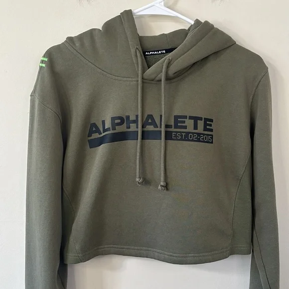 Alphalete Tactical Army Cropped Hoodie Size Medium - Picture 5 of 11